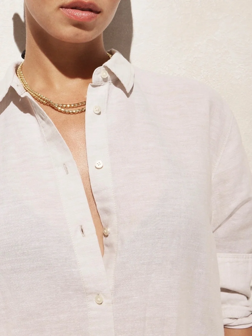 New J. Crew Relaxed-Fit Beach Shirt in Linen-Cotton Blend Sheer Flax Size Medium